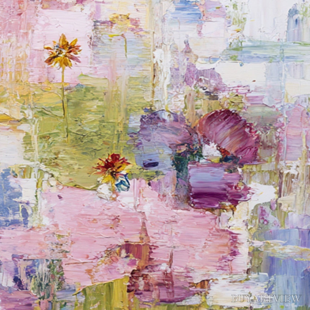 ARTOVITAS Reflections in Bloom – Colorful Abstract Floral Palette Knife Painting Set - image 5