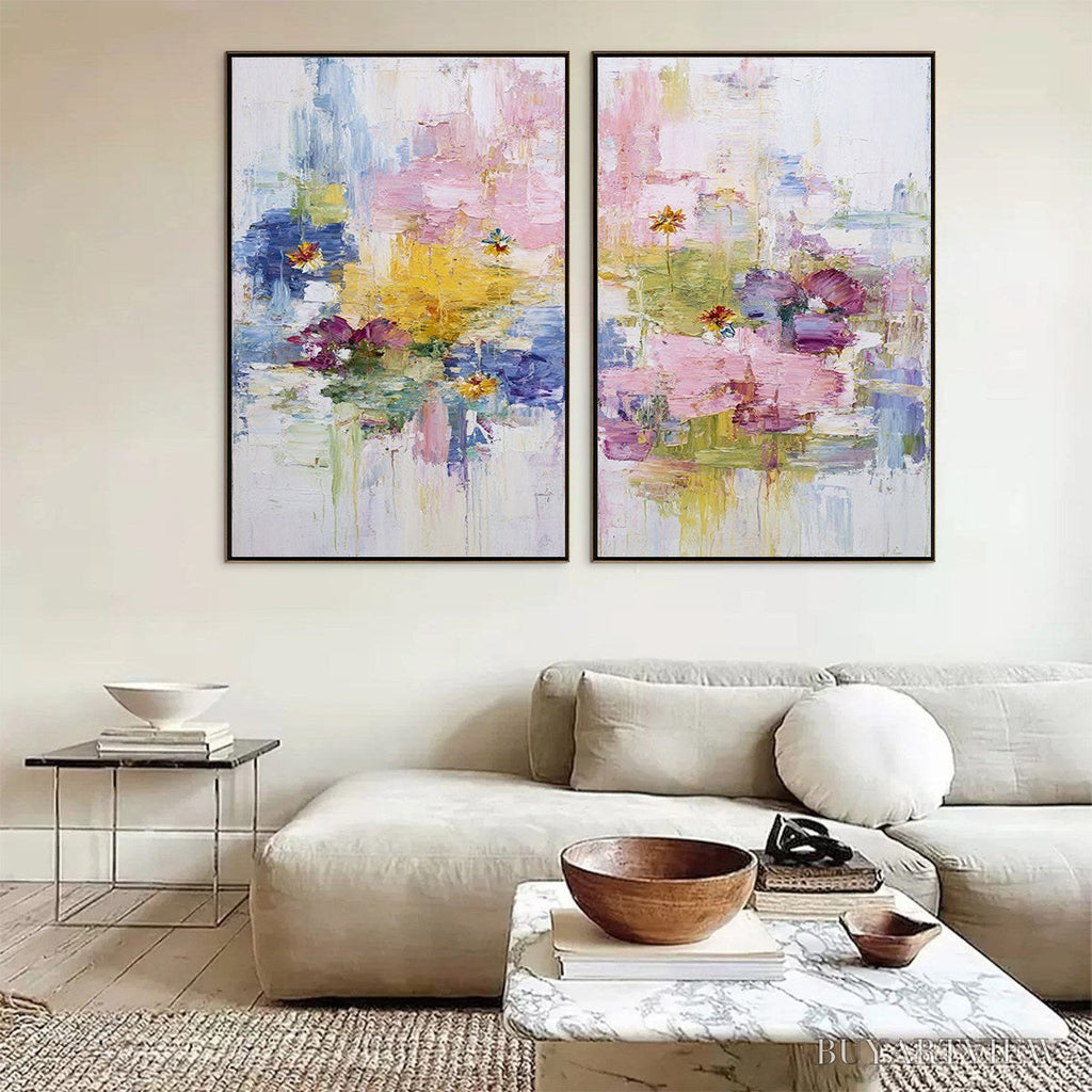 ARTOVITAS Reflections in Bloom – Colorful Abstract Floral Palette Knife Painting Set - image 6