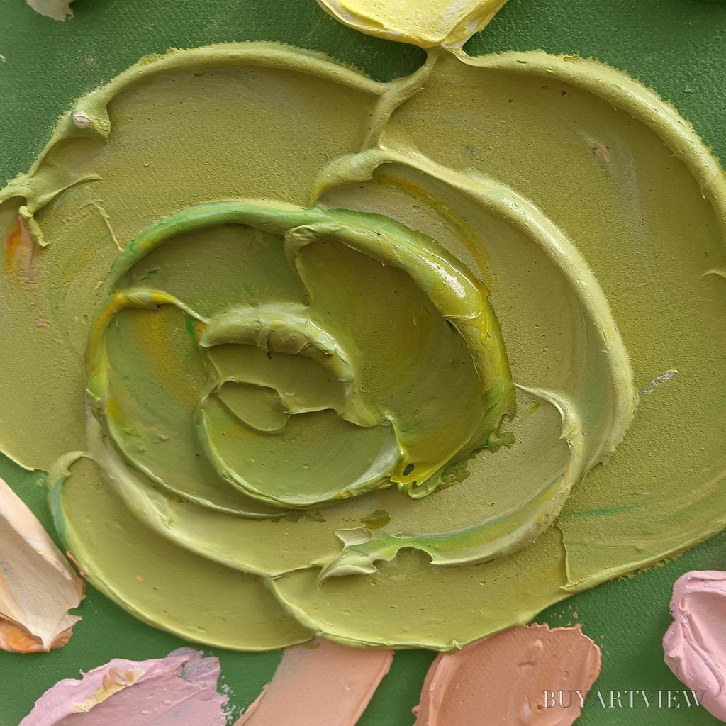 ARTOVITAS Ready to Ship | Garden Rhapsody | 28''X56'' | 70x140cm | Gold Frame - image 2