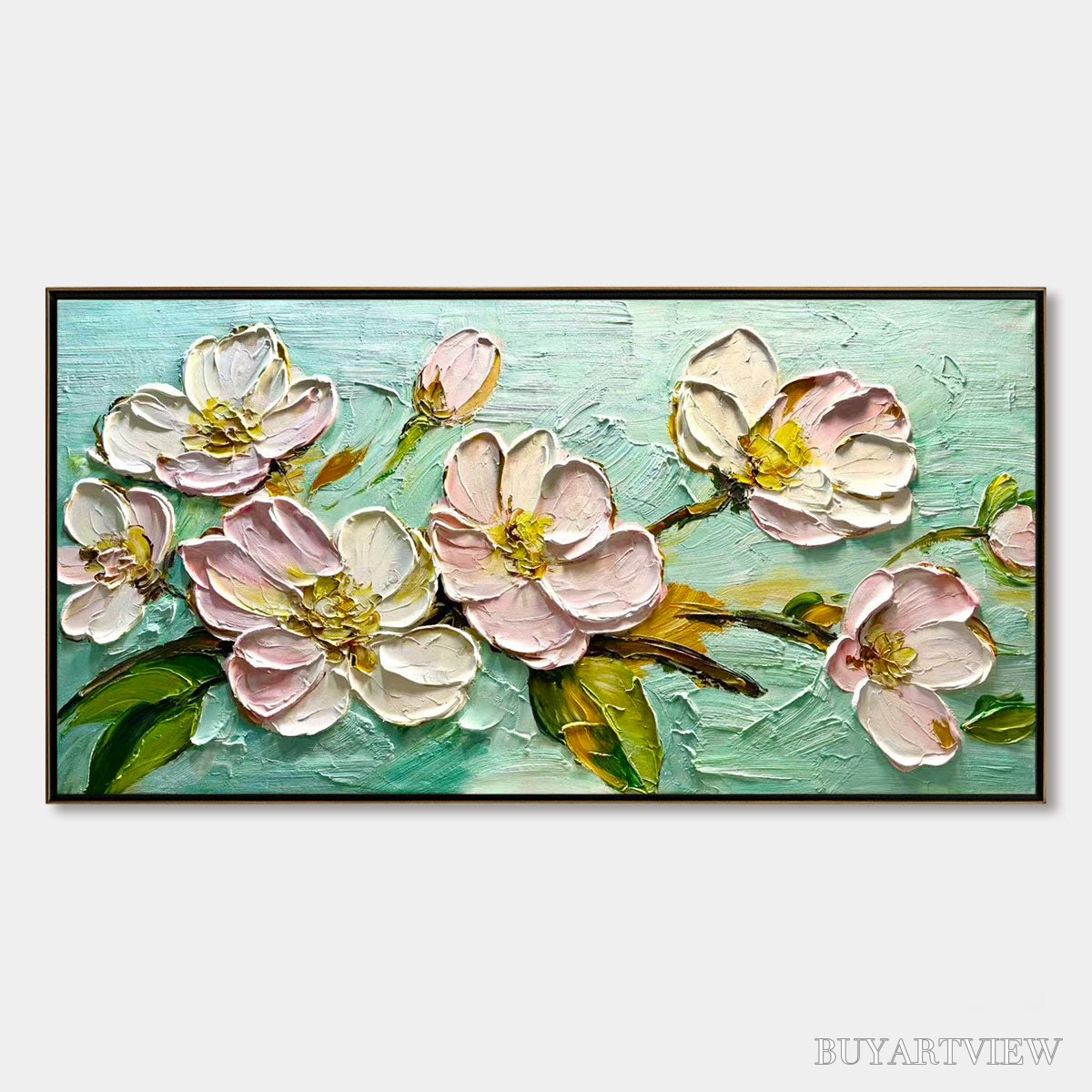 ARTOVITAS Ready to Ship | Blossom Serenade – Textured Impasto Floral Oil Painting - image 3