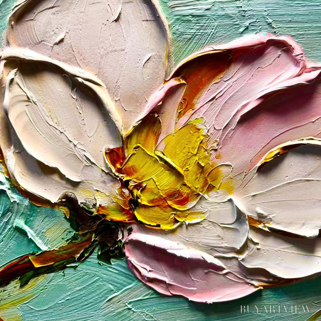 ARTOVITAS Ready to Ship | Blossom Serenade – Textured Impasto Floral Oil Painting - image 5