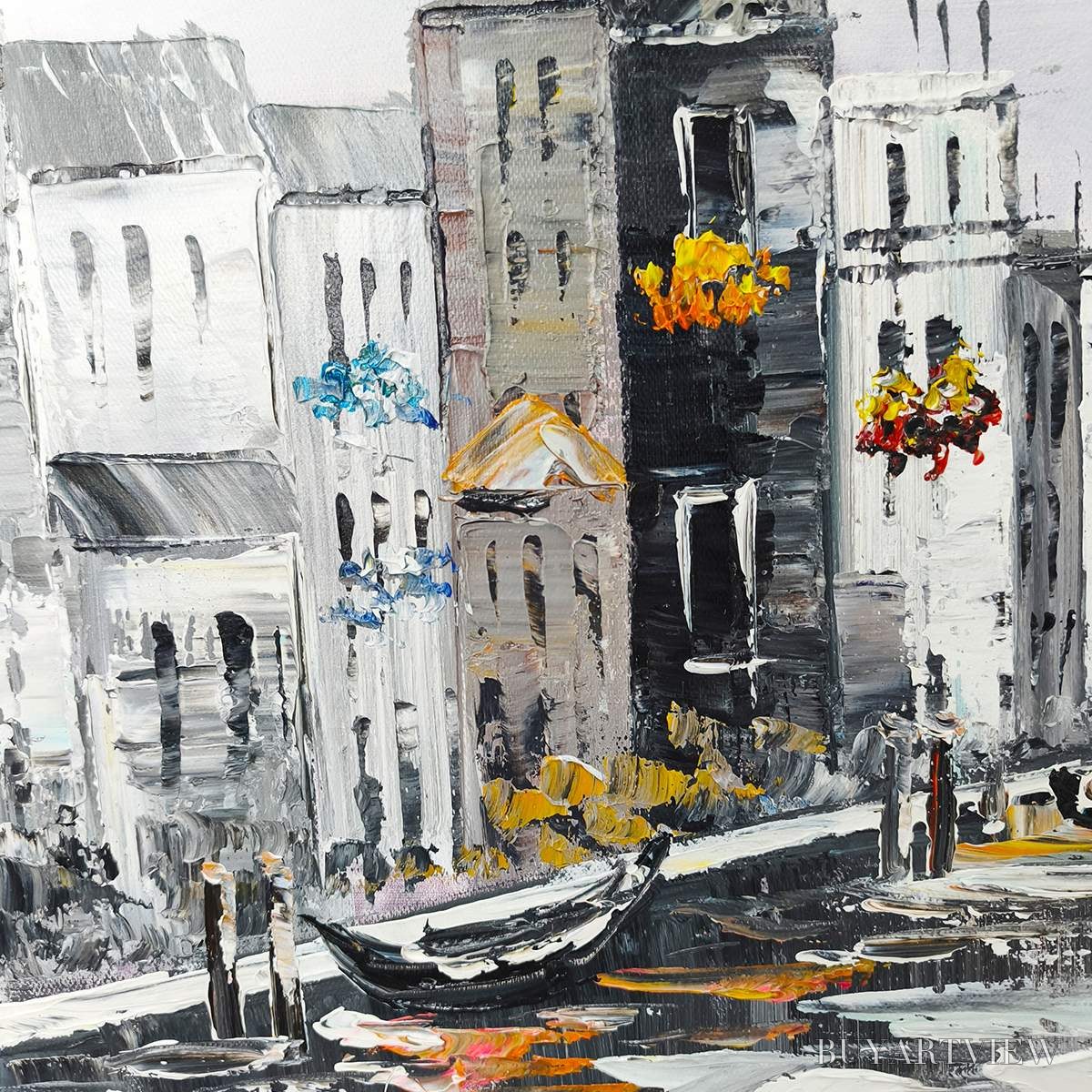 ARTOVITAS Ready to Ship | Parisian Autumn Stroll | 20''X40'' | 50x100cm | Gold Frame - image 5