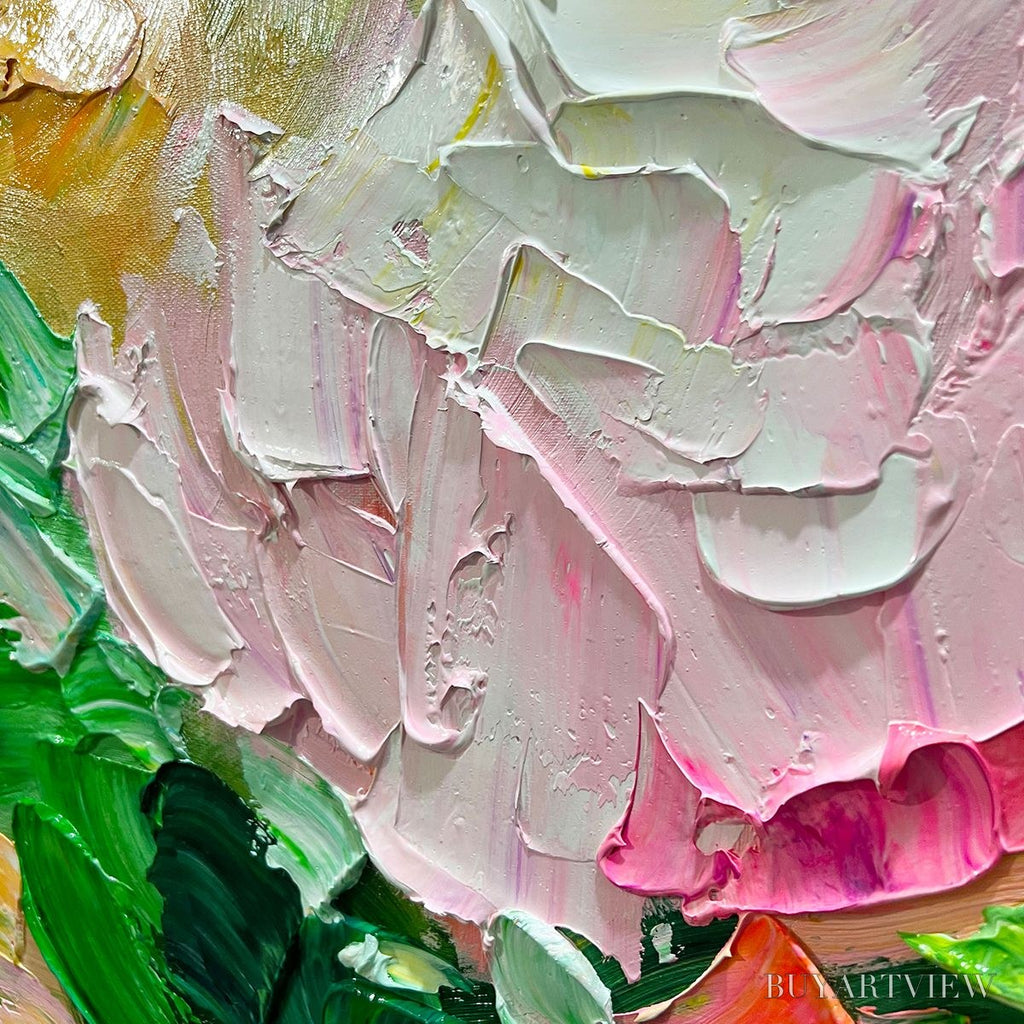 ARTOVITAS Ready to Ship | Blooming Romance – Impressionistic Floral Oil Painting - image 3