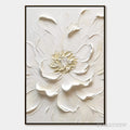 ARTOVITAS Alabaster Bloom – Textured Impasto Peony Flower Painting - image 1