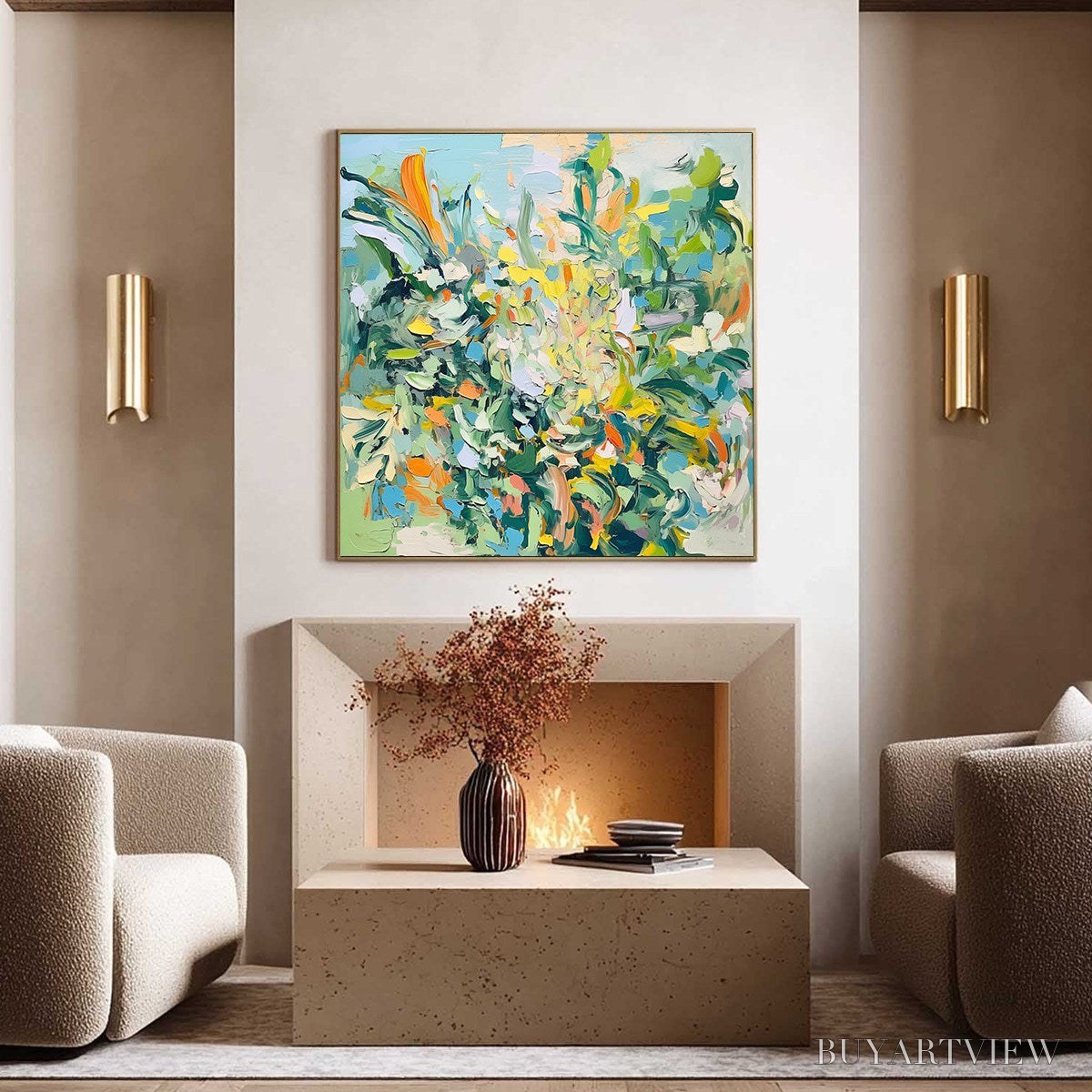 ARTOVITAS Botanical Whirl – Abstract Impressionist Floral Painting - image 5