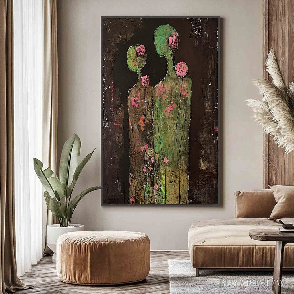 ARTOVITAS Blossom Shadows – Figurative Floral Portrait Painting - image 2