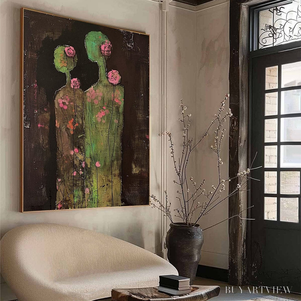 ARTOVITAS Blossom Shadows – Figurative Floral Portrait Painting - image 5