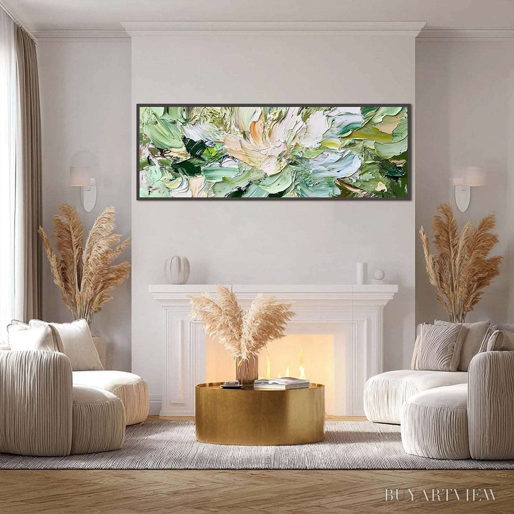 ARTOVITAS Verdant Bloom – Textured Abstract Floral Painting - image 5
