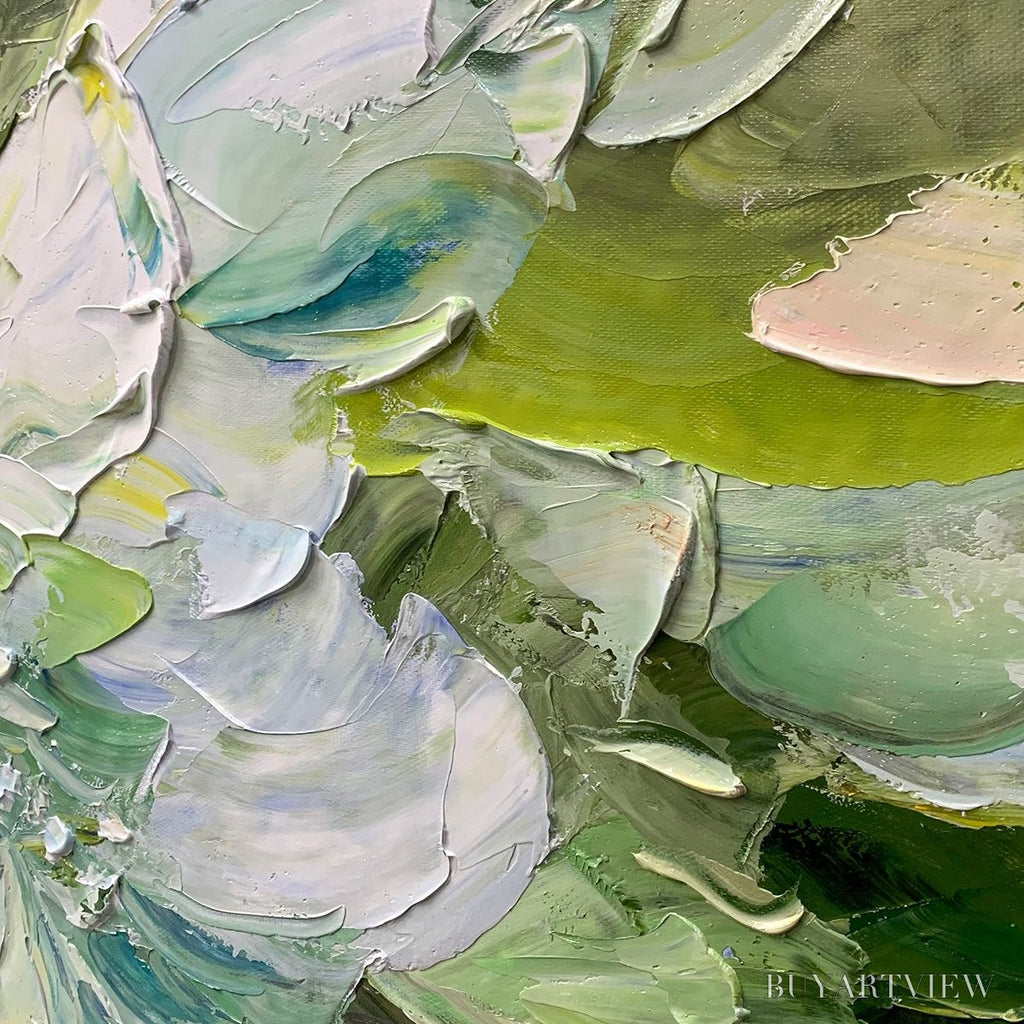 ARTOVITAS Verdant Bloom – Textured Abstract Floral Painting - image 6