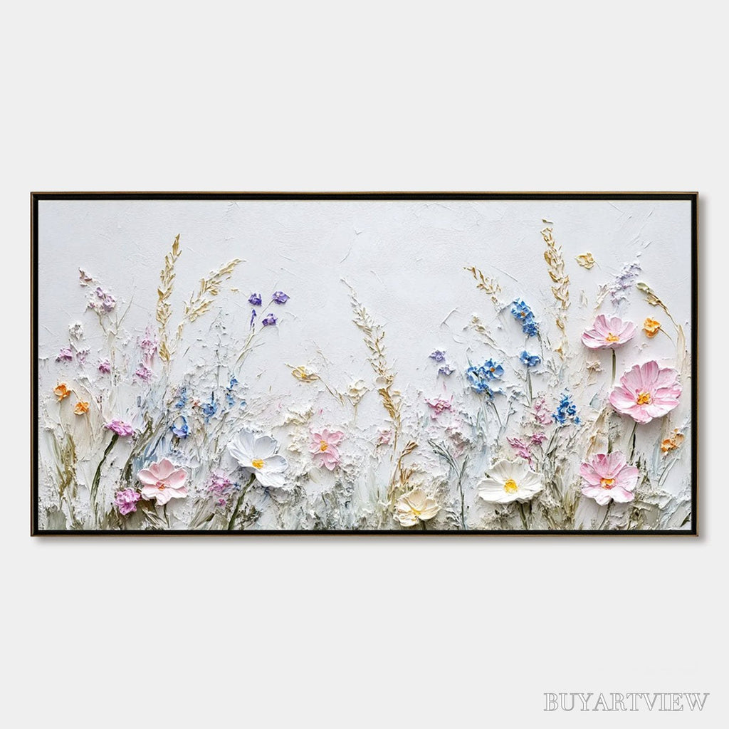 ARTOVITAS Wildflower Serenade – Textured Pastel Floral Meadow Painting - image 1