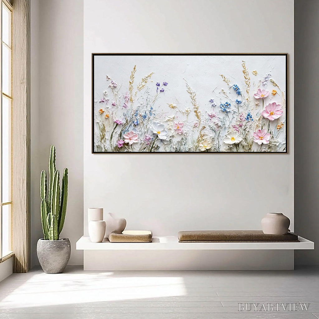 ARTOVITAS Wildflower Serenade – Textured Pastel Floral Meadow Painting - image 2