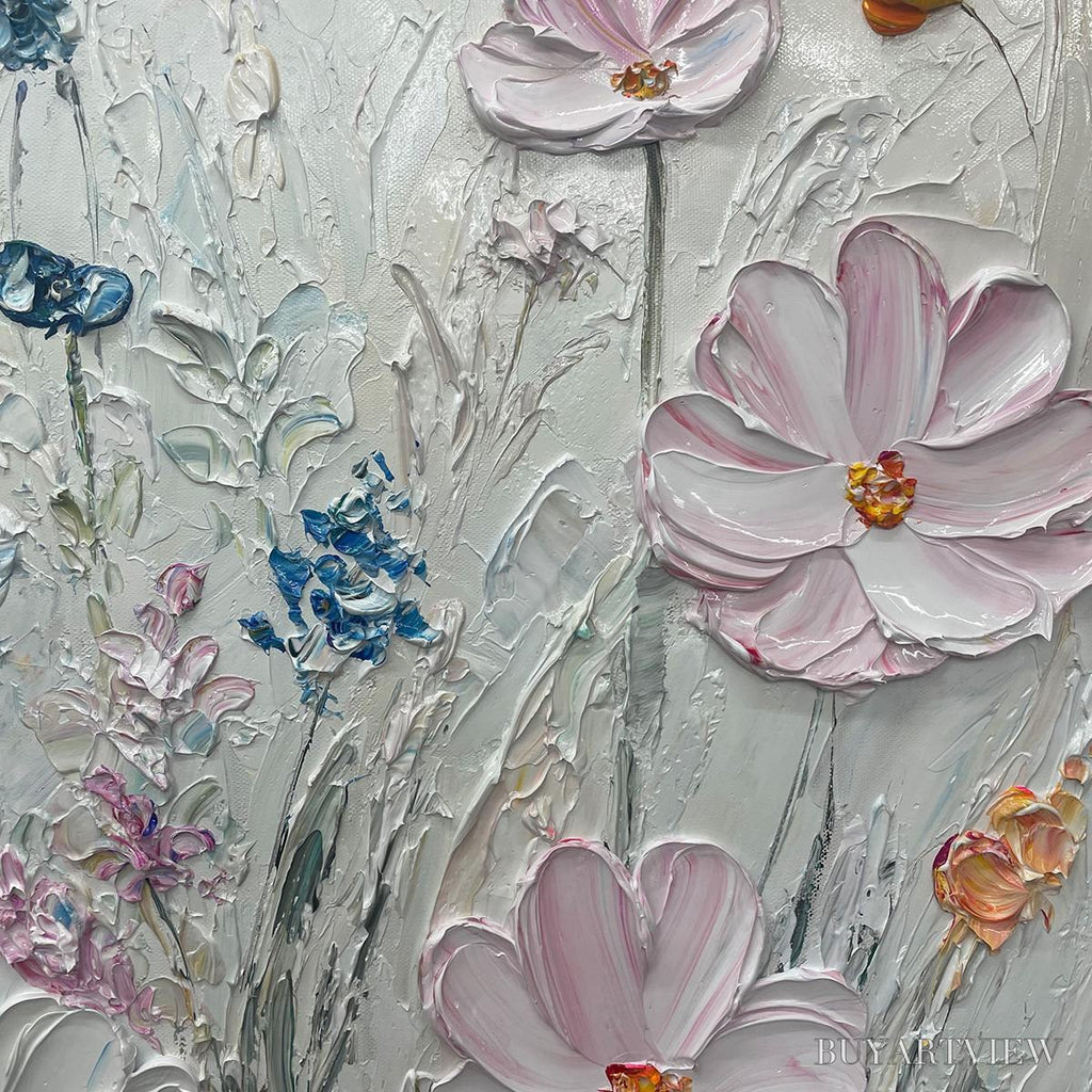 ARTOVITAS Wildflower Serenade – Textured Pastel Floral Meadow Painting - image 3