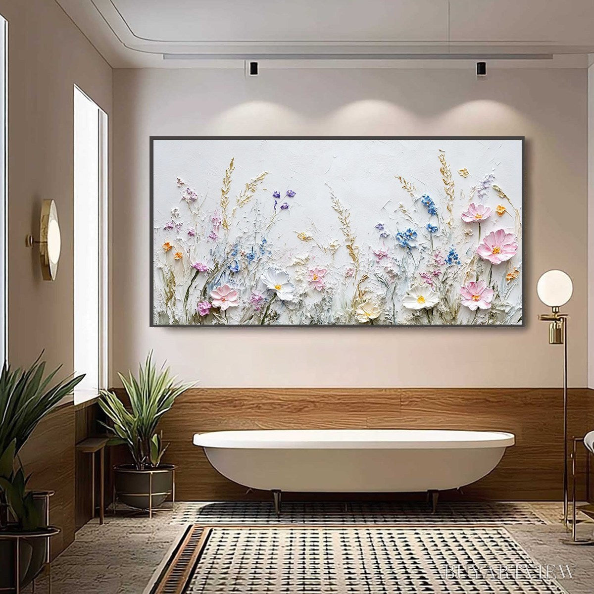 ARTOVITAS Wildflower Serenade – Textured Pastel Floral Meadow Painting - image 4