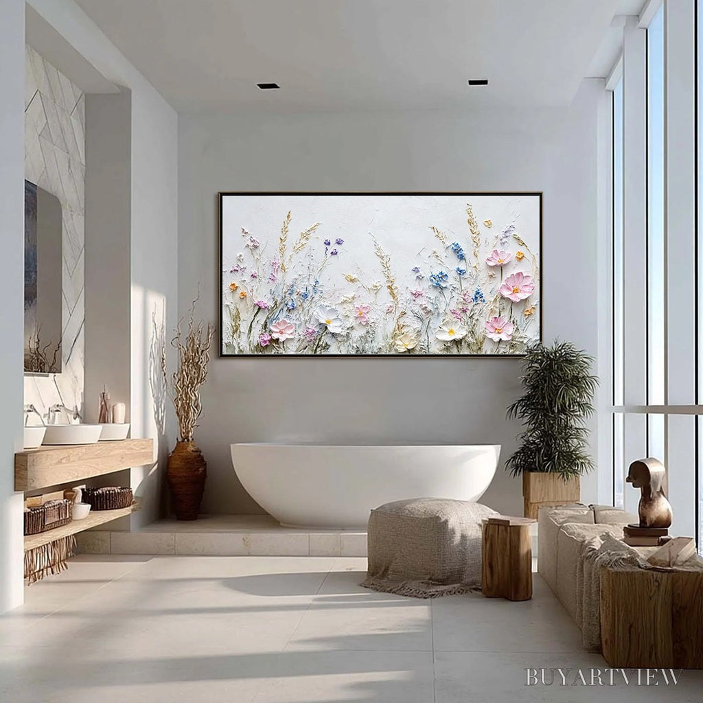 ARTOVITAS Wildflower Serenade – Textured Pastel Floral Meadow Painting - image 6