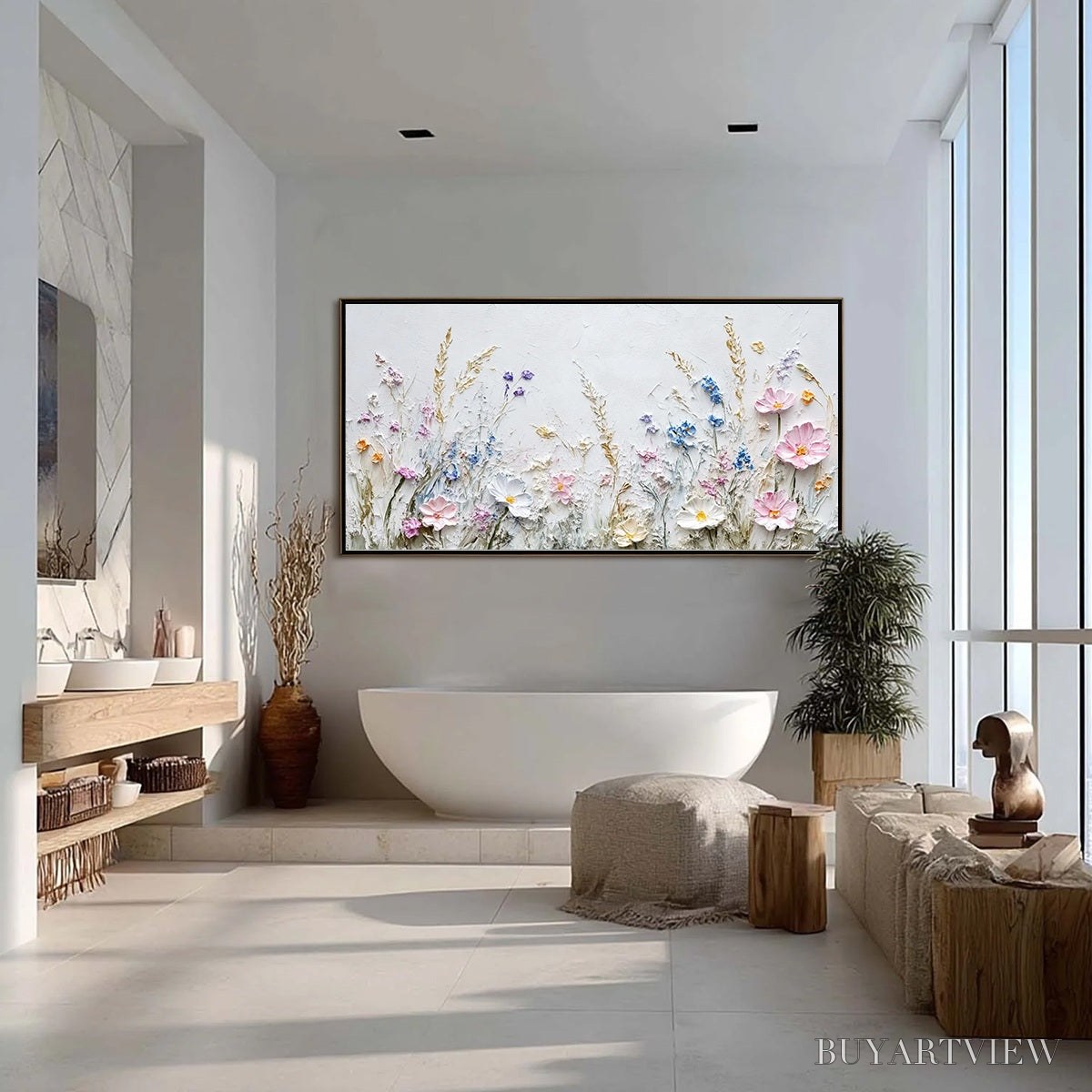 ARTOVITAS Wildflower Serenade – Textured Pastel Floral Meadow Painting - image 6