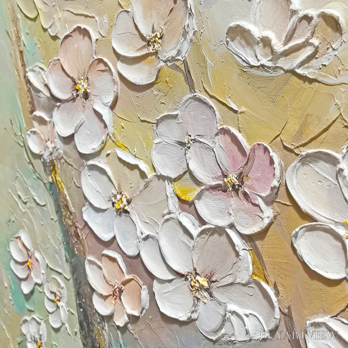 ARTOVITAS Blossom Serenade – Textured Impasto Cherry Blossom Painting - image 3