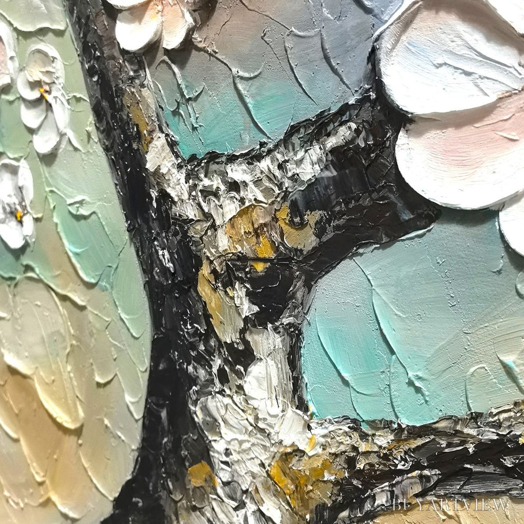 ARTOVITAS Blossom Serenade – Textured Impasto Cherry Blossom Painting - image 6