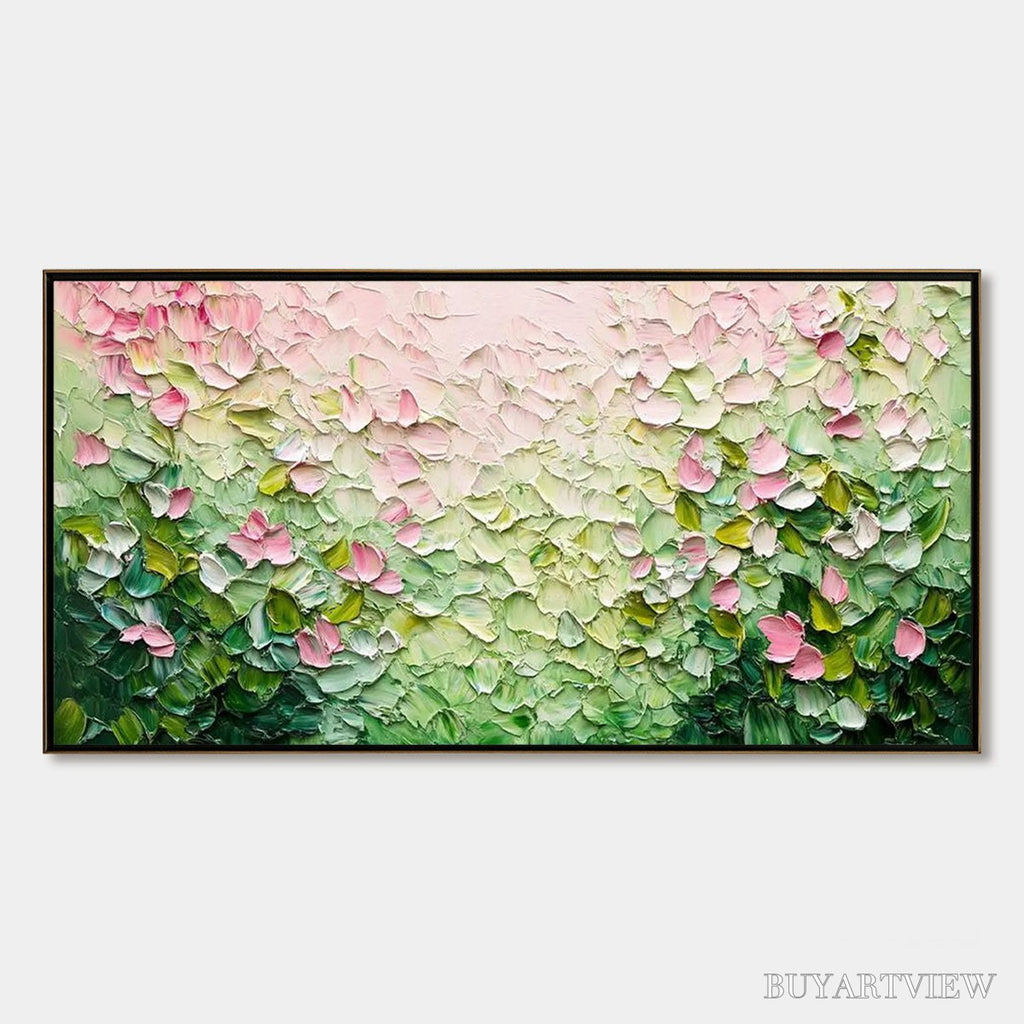 ARTOVITAS Blossom Drift – Palette Knife Floral Impasto Painting - image 1