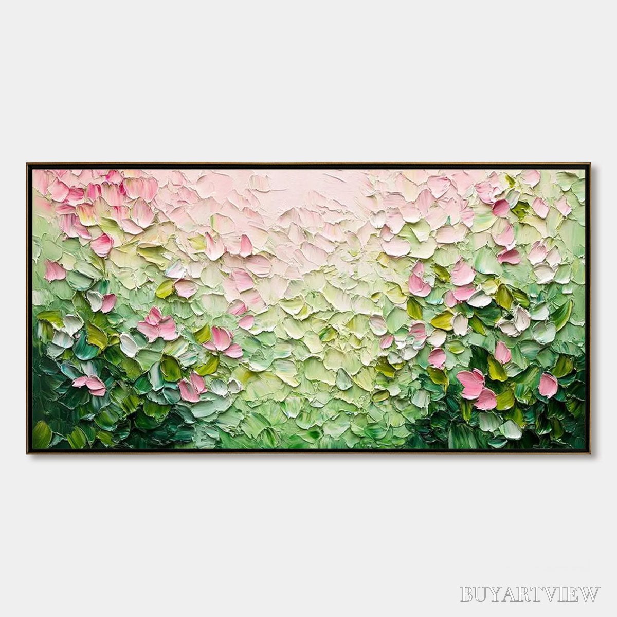 ARTOVITAS Blossom Drift – Palette Knife Floral Impasto Painting - image 1