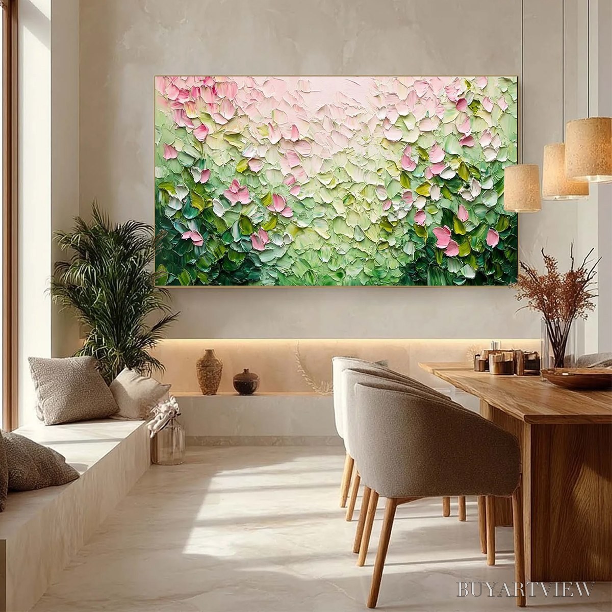 ARTOVITAS Blossom Drift – Palette Knife Floral Impasto Painting - image 4