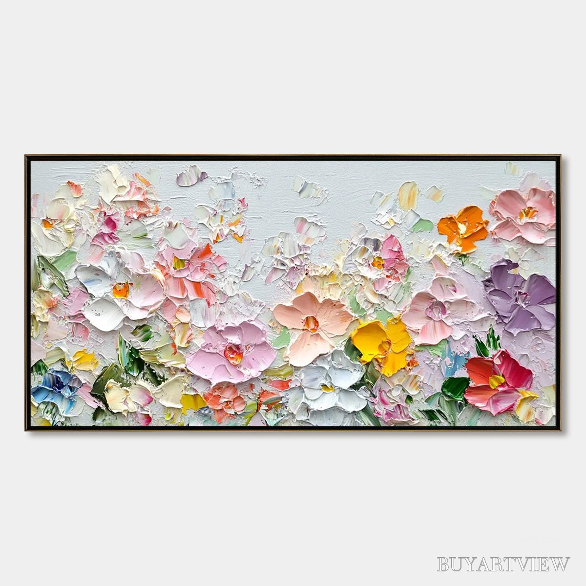 ARTOVITAS Petal Rain – Textured Impasto Floral Painting - image 1