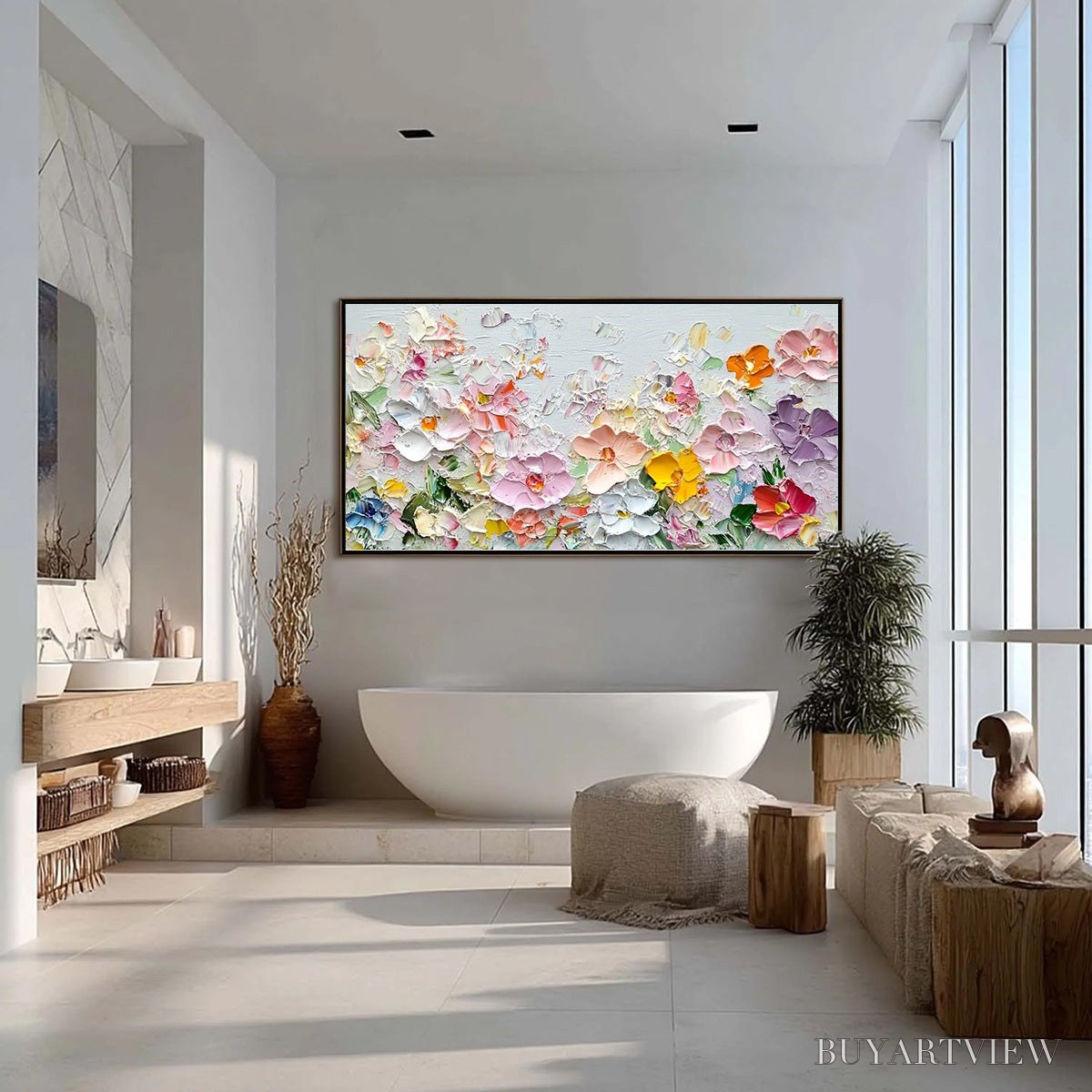 ARTOVITAS Petal Rain – Textured Impasto Floral Painting - image 2
