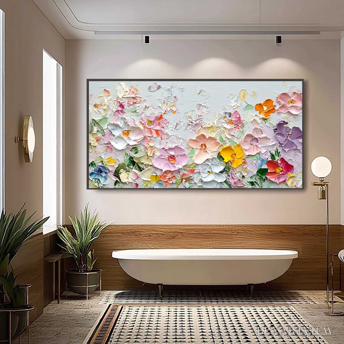 ARTOVITAS Petal Rain – Textured Impasto Floral Painting - image 4