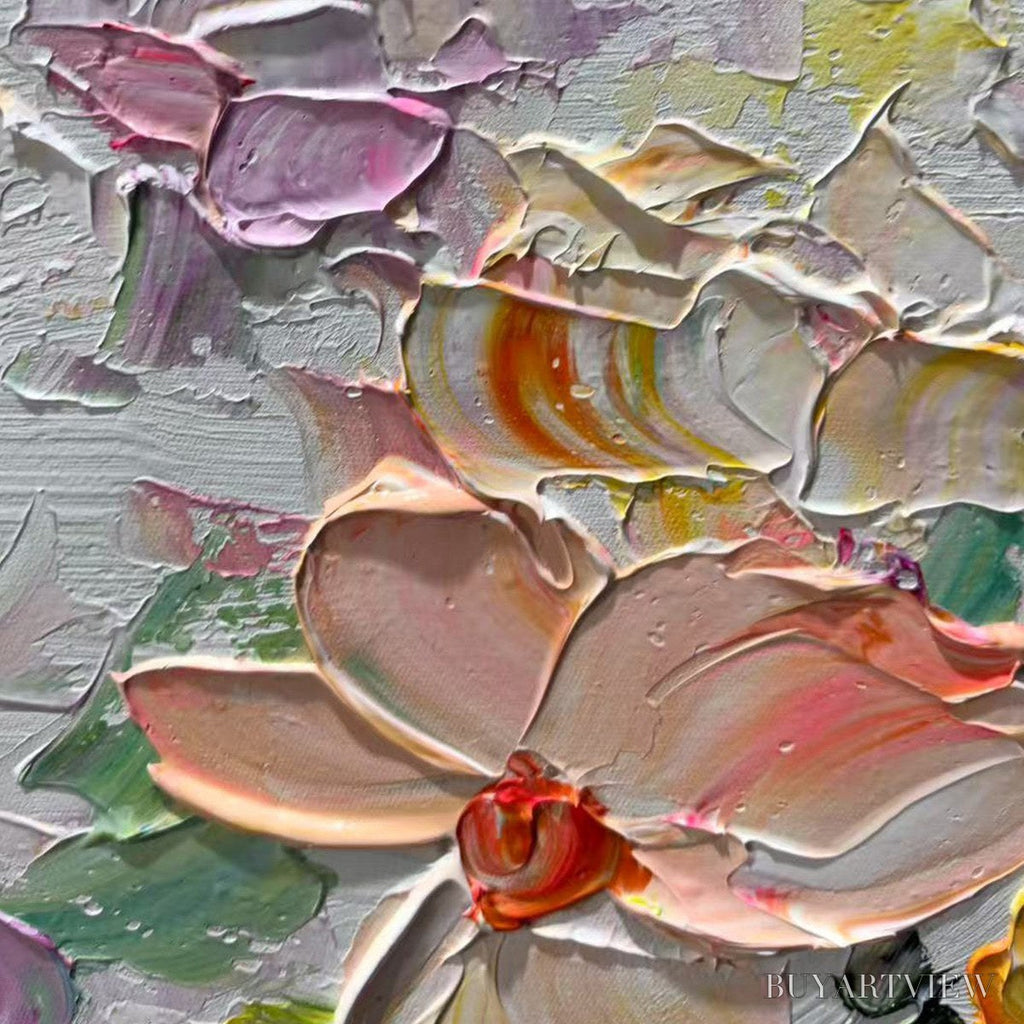 ARTOVITAS Petal Rain – Textured Impasto Floral Painting - image 6