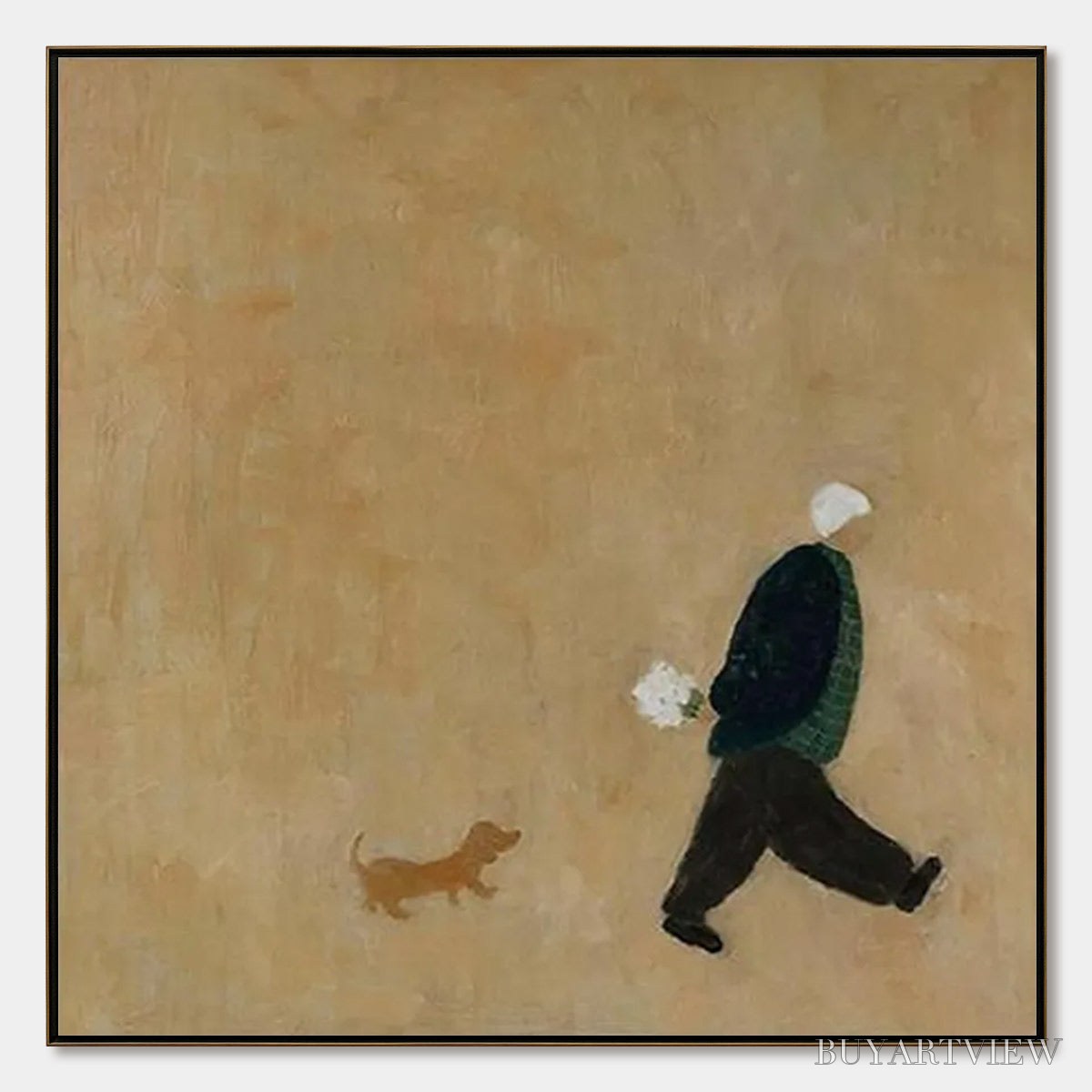 ARTOVITAS Afternoon Stroll – Minimalist Figurative Oil Painting - image 1