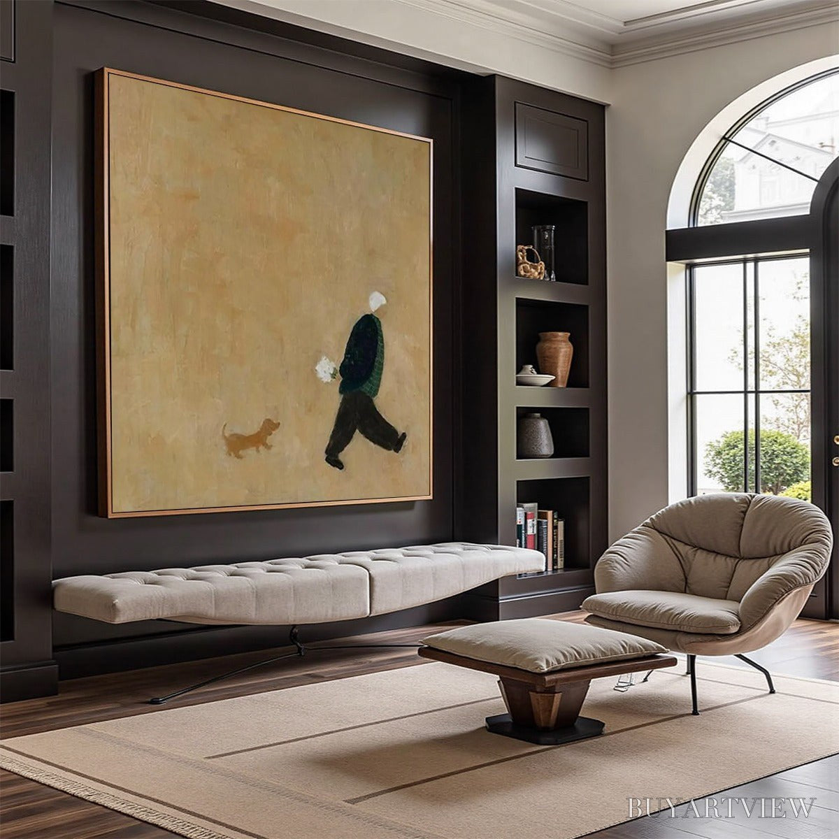 ARTOVITAS Afternoon Stroll – Minimalist Figurative Oil Painting - image 2