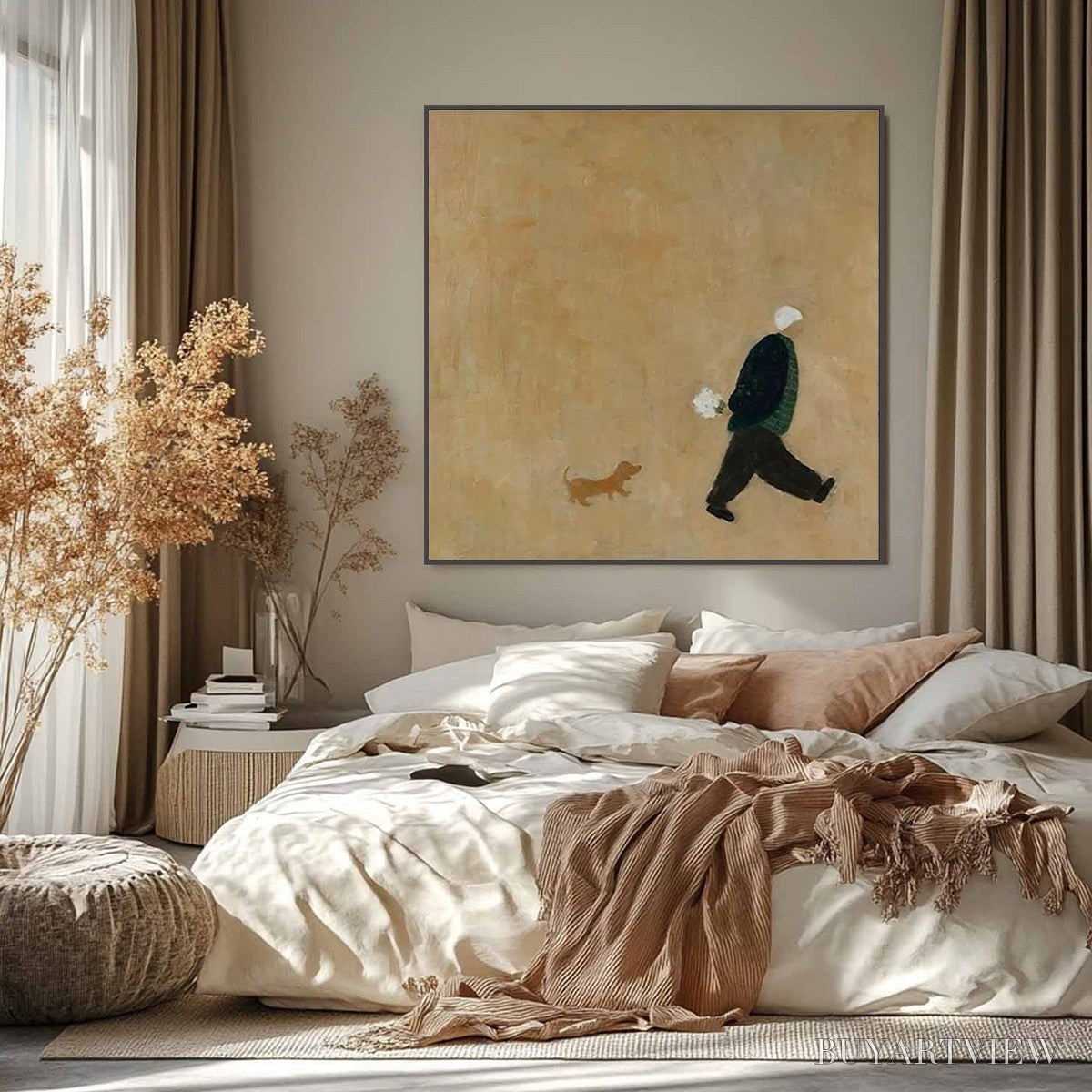 ARTOVITAS Afternoon Stroll – Minimalist Figurative Oil Painting - image 4
