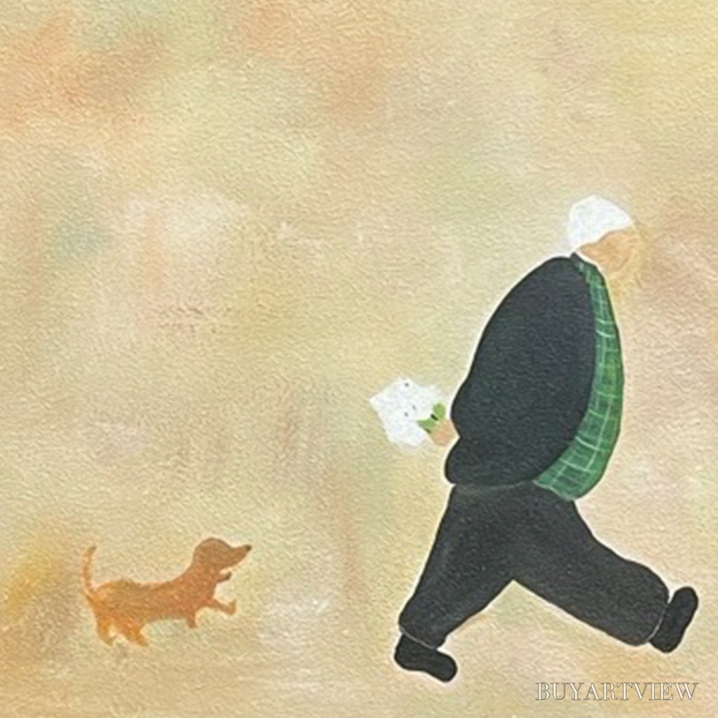 ARTOVITAS Afternoon Stroll – Minimalist Figurative Oil Painting - image 6