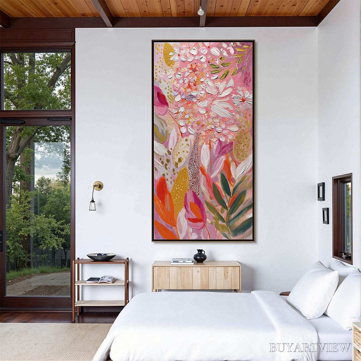 ARTOVITAS Blushing Bloom – Textured Floral Impasto Oil Painting - image 4