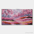 ARTOVITAS Cherry Blossom Path – Textured Impasto Landscape Oil Painting - image 1