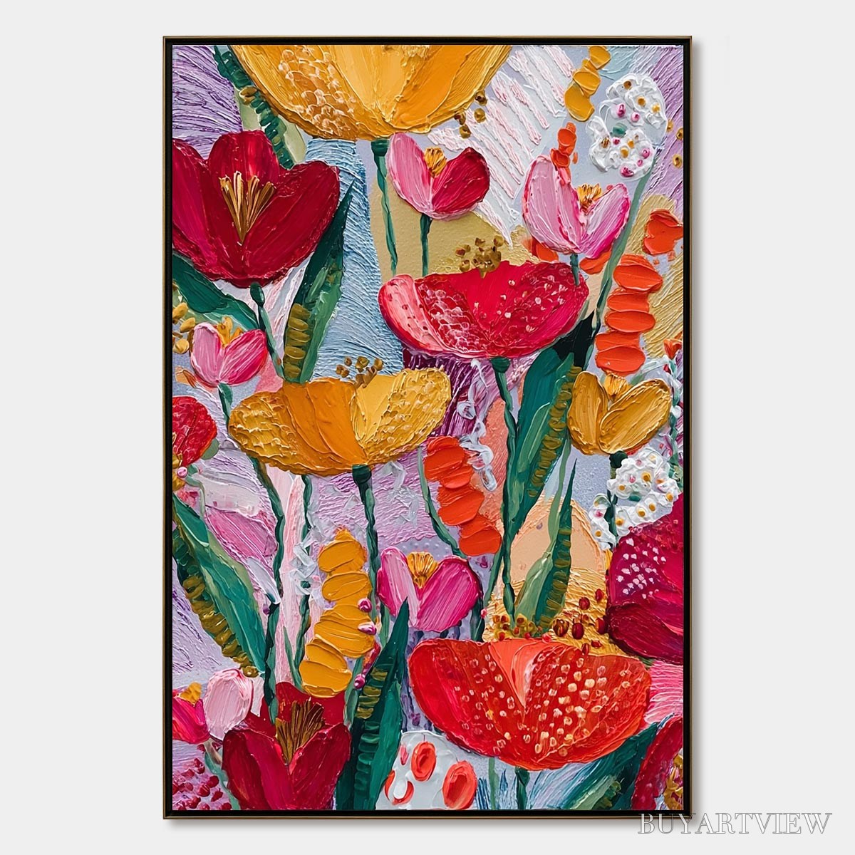 ARTOVITAS Garden Melody – Textured Impasto Floral Oil Painting - image 1