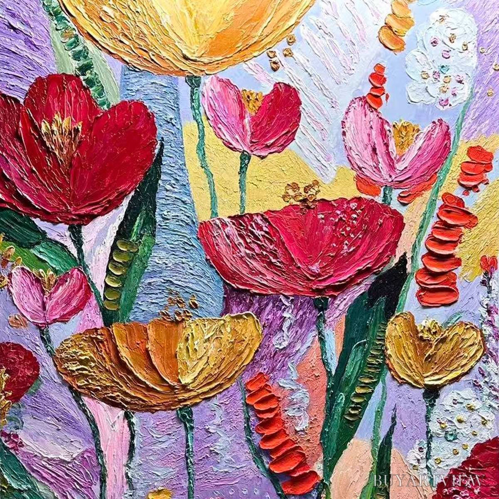 ARTOVITAS Garden Melody – Textured Impasto Floral Oil Painting - image 3