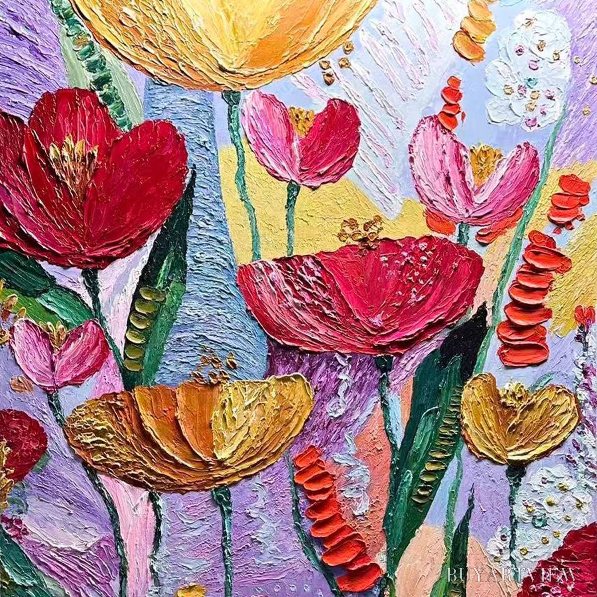 ARTOVITAS Garden Melody – Textured Impasto Floral Oil Painting - image 3