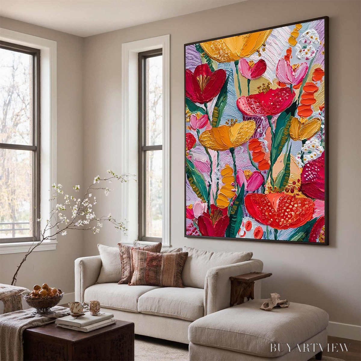 ARTOVITAS Garden Melody – Textured Impasto Floral Oil Painting - image 5
