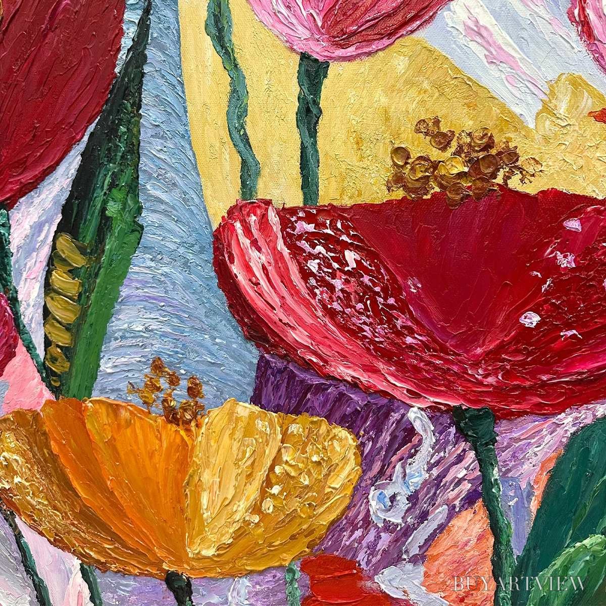 ARTOVITAS Garden Melody – Textured Impasto Floral Oil Painting - image 6