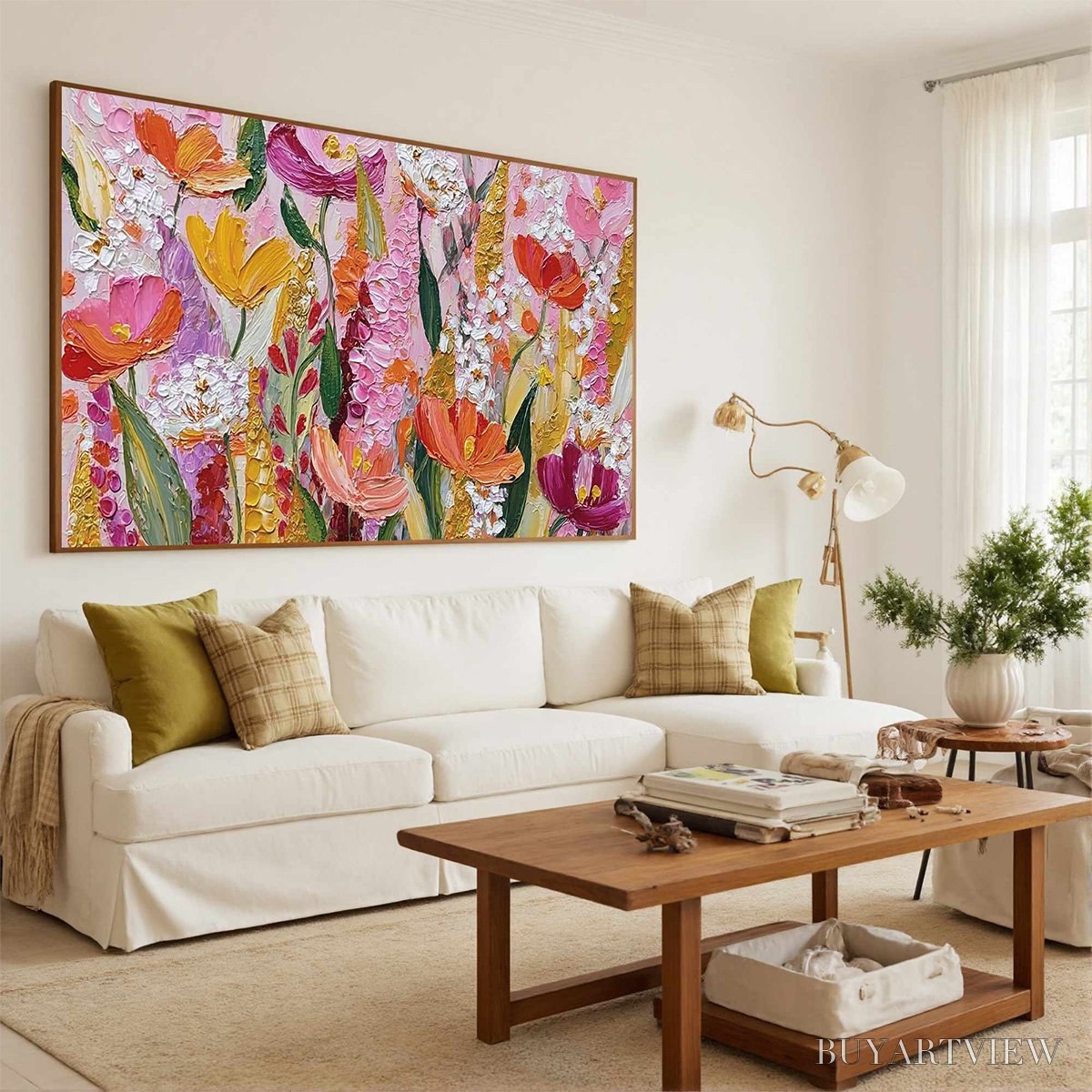 ARTOVITAS Summer Garden Rhapsody – Textured Impasto Floral Oil Painting - image 3