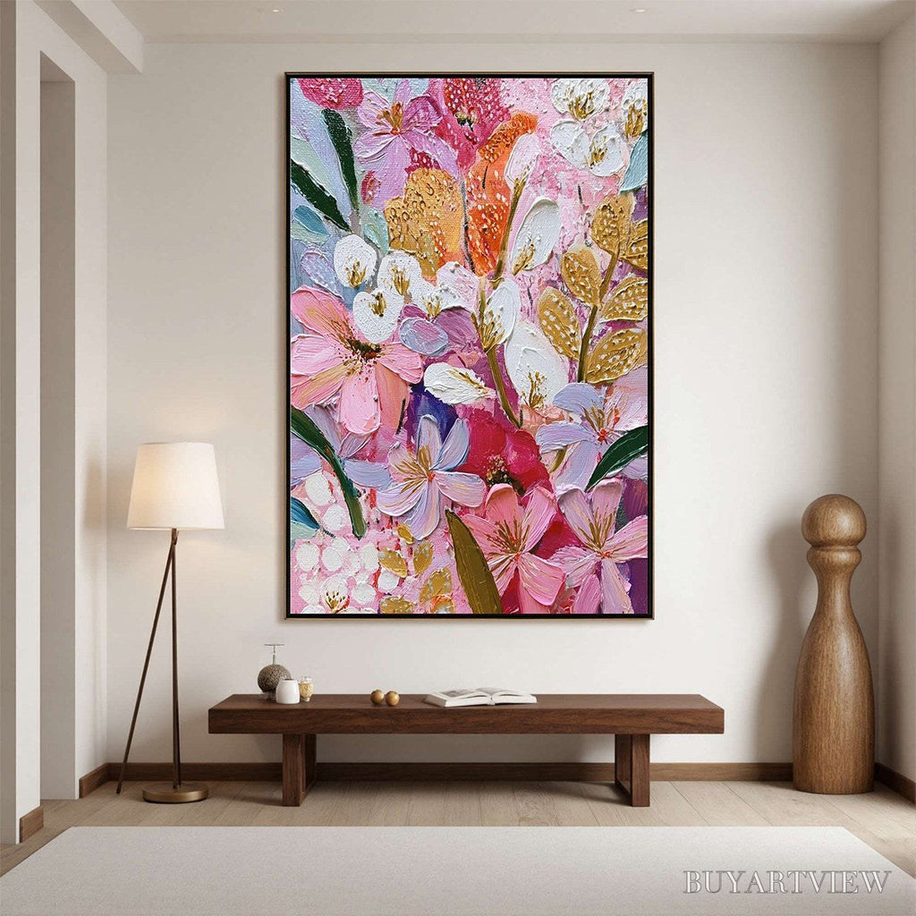 ARTOVITAS Blooming Rhapsody – Textured Impasto Floral Oil Painting - image 2
