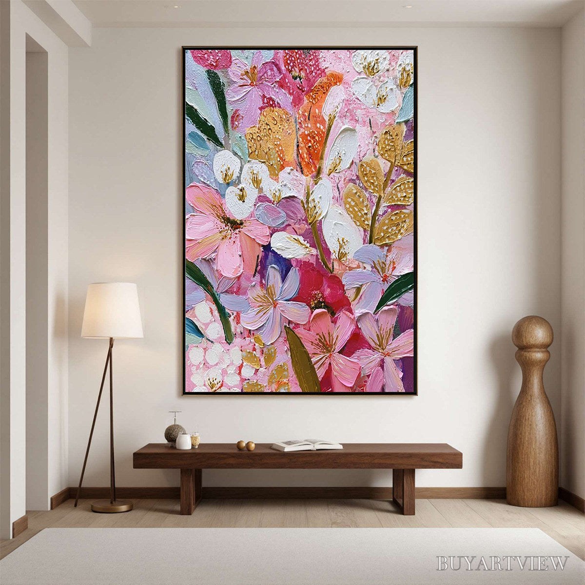 ARTOVITAS Blooming Rhapsody – Textured Impasto Floral Oil Painting - image 2