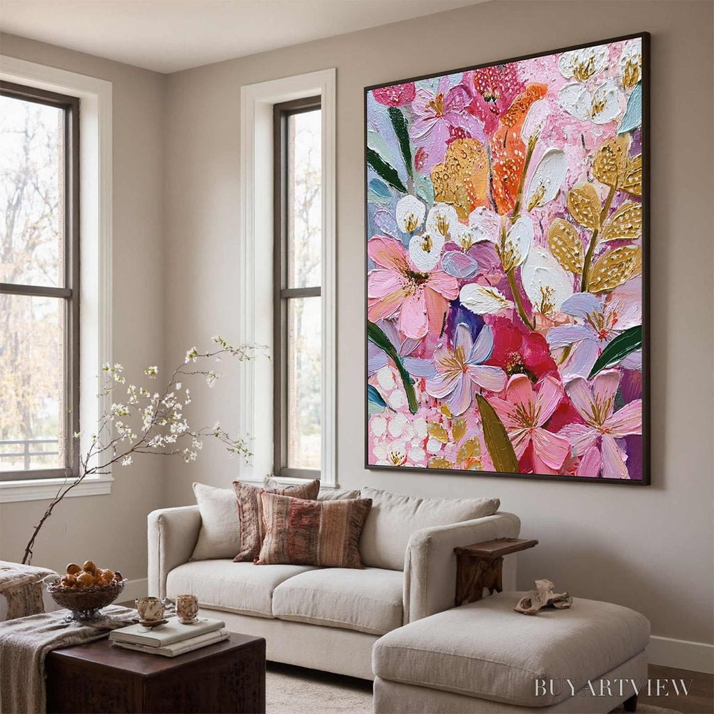 ARTOVITAS Blooming Rhapsody – Textured Impasto Floral Oil Painting - image 3