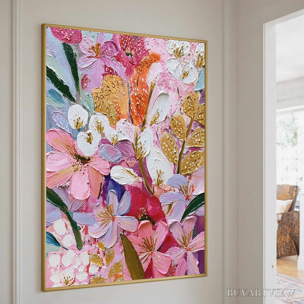 ARTOVITAS Blooming Rhapsody – Textured Impasto Floral Oil Painting - image 5