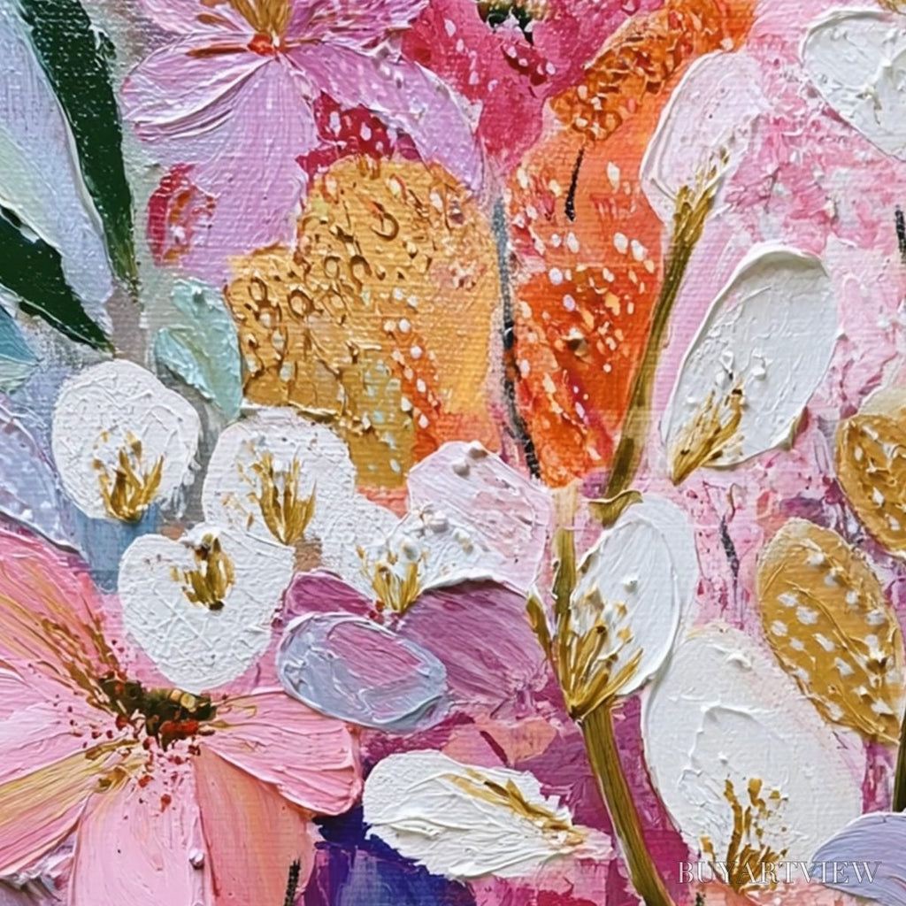 ARTOVITAS Blooming Rhapsody – Textured Impasto Floral Oil Painting - image 6