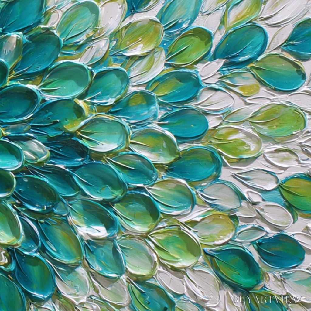 ARTOVITAS Aqua Bloom – Textured Impasto Floral Oil Painting - image 6