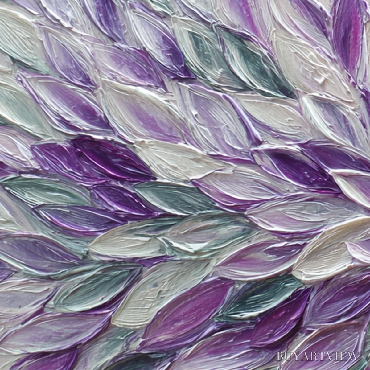 ARTOVITAS Amethyst Bloom – Textured Impasto Floral Oil Painting - image 6