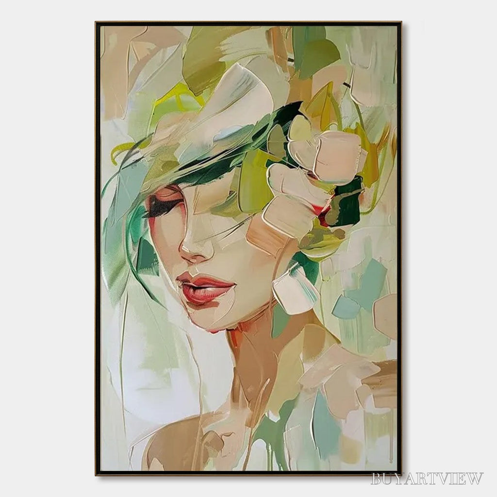 ARTOVITAS Whispers of Spring – Impressionistic Floral Portrait Oil Painting - image 1