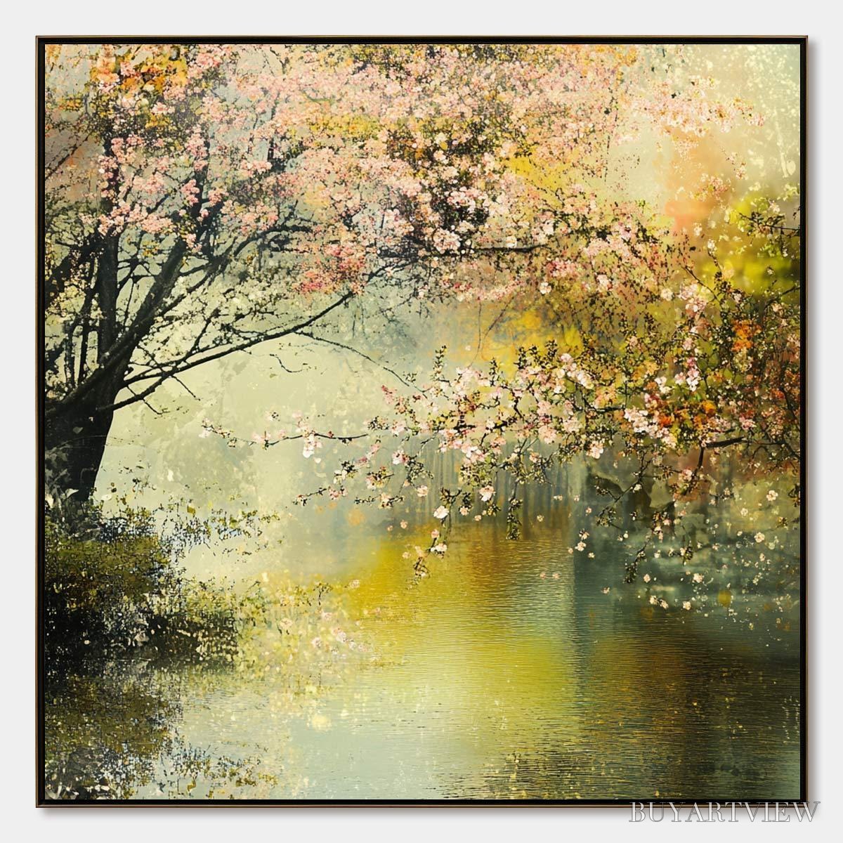 ARTOVITAS Spring Reverie – Impressionist Floral Landscape Oil Painting - image 1