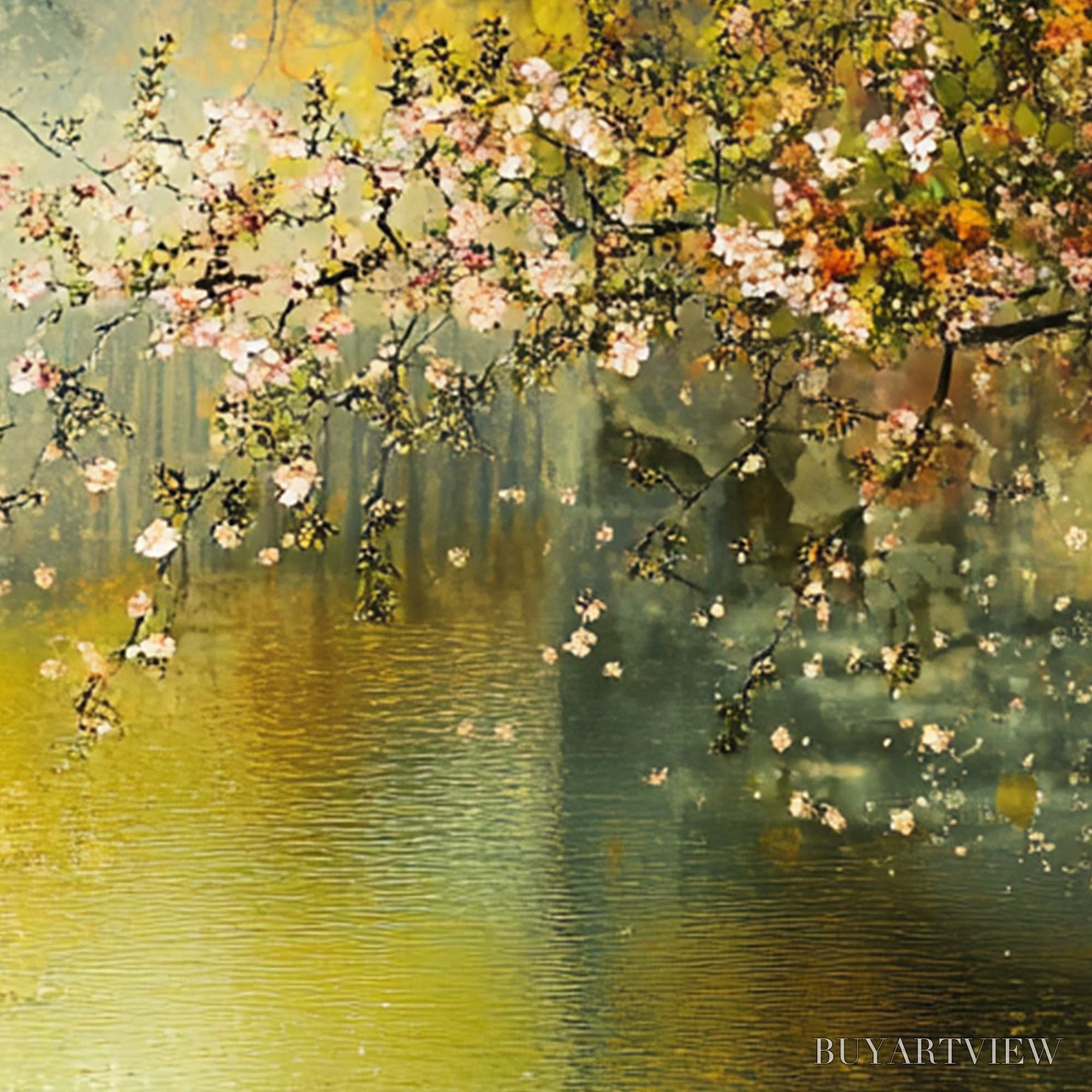 ARTOVITAS Spring Reverie – Impressionist Floral Landscape Oil Painting - image 4